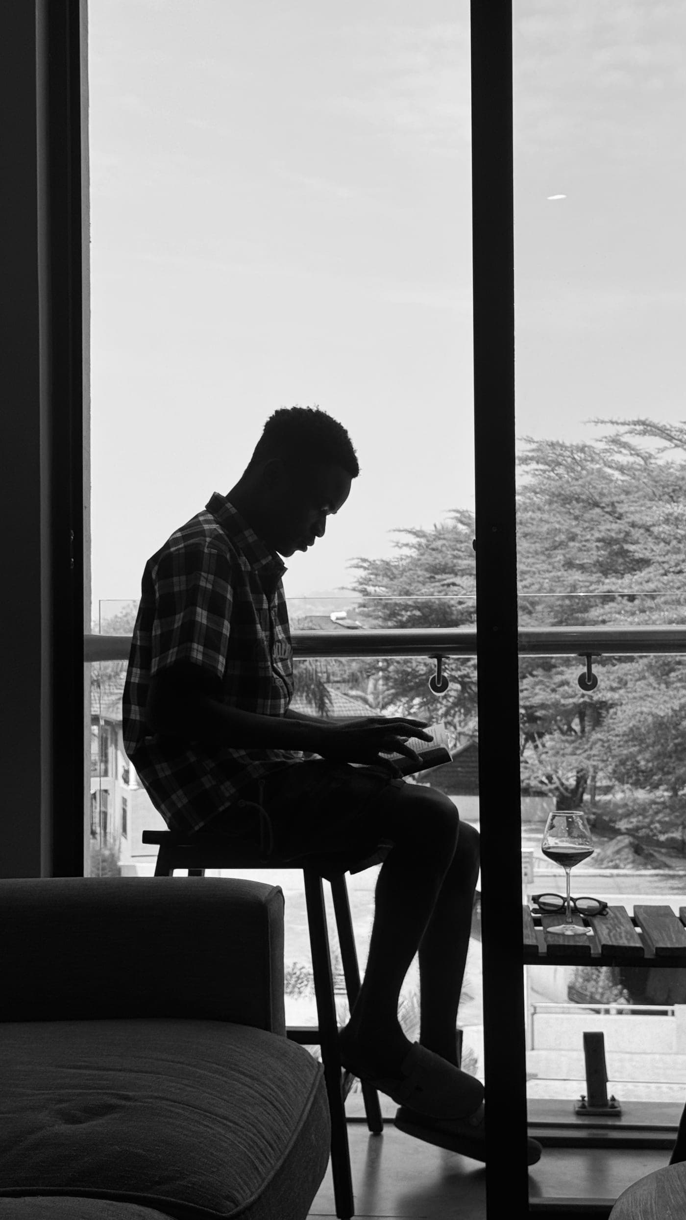Reading by the window